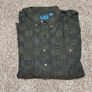 Blue print olive color men's flannel box#1